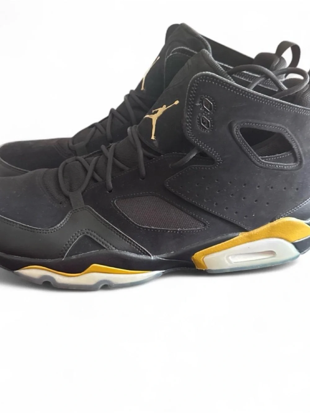 Jordan Black High-Top Sneakers with Gold Jumpman